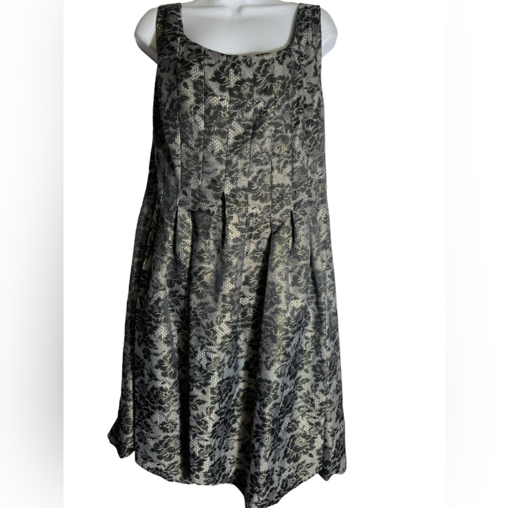 London Times dress size 22W stunning black‎ and gold metallic dress 🖤💛🖤